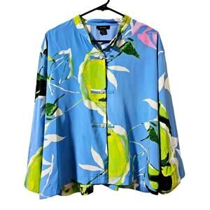 Natori Blue and Green Pajama Top